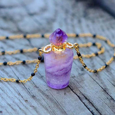 Provence Amethyst Perfume Bottle Pendants Necklace-Your Soul Place